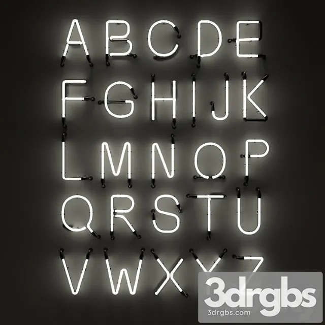 Neon letters, neon type font 2