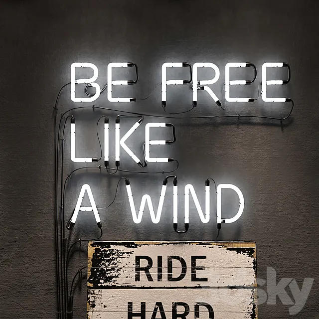 Neon letters. Neon Type Font 3DModel