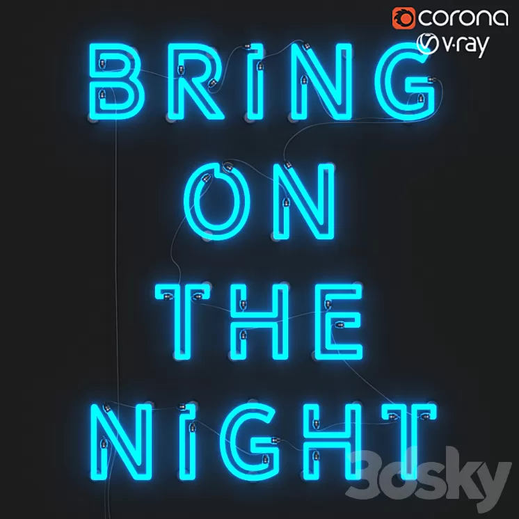 neon light lamp 003 3D Model