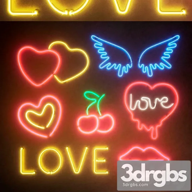 Neon Light modules. set 29. neon 3D Model Free