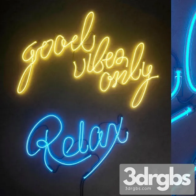 Neon Light modules. set 38. neon 3D Model Free