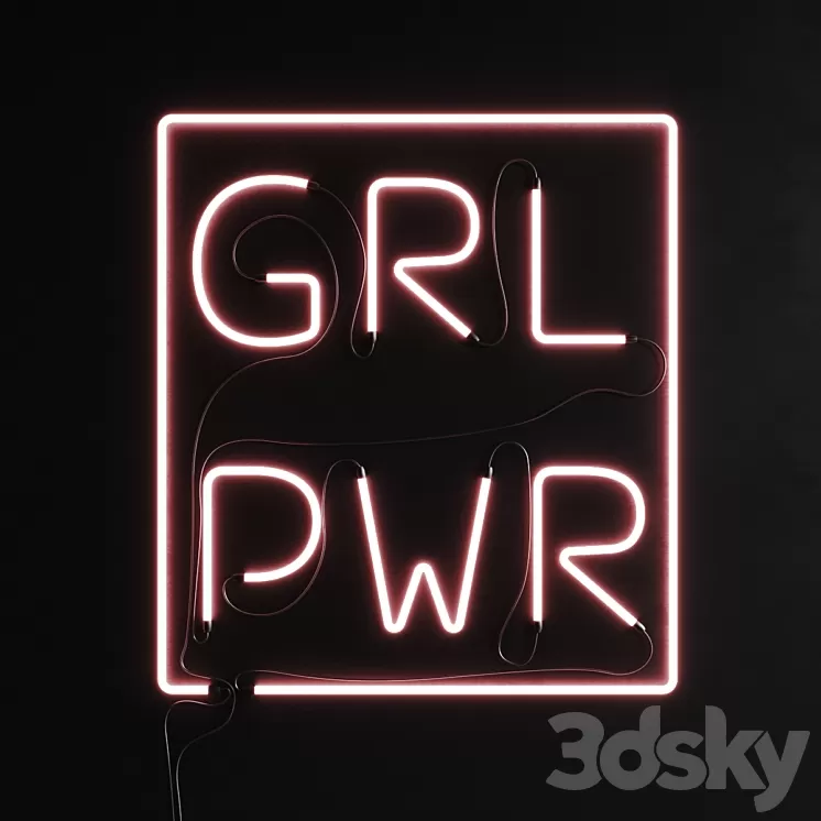 Neon Set 010 Neon Sign 3D Model