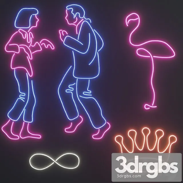 Neon set 1 3D Model Free