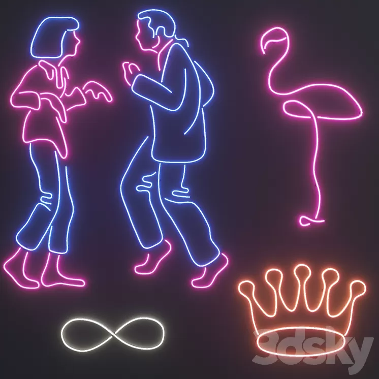 Neon Set 1 3D Model
