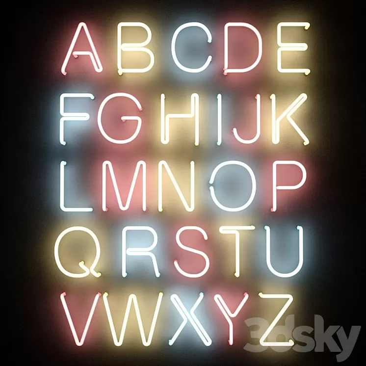 Neon set 2 3D Model