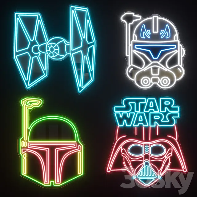 Neon Set 45 3D Model