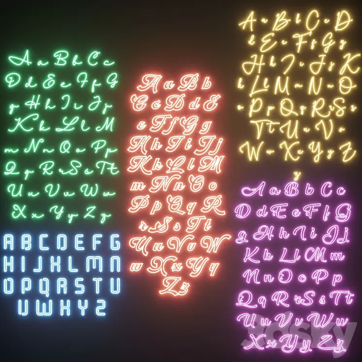 Neon set 5 3D Model