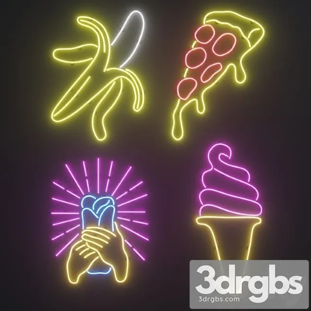 Neon Set 7 3D Model Free