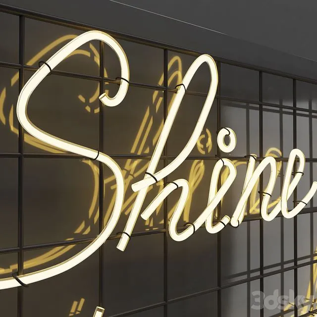 Neon sign - Shine bright like a diamond 3D Model