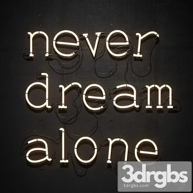 neon signature 3D Model Free