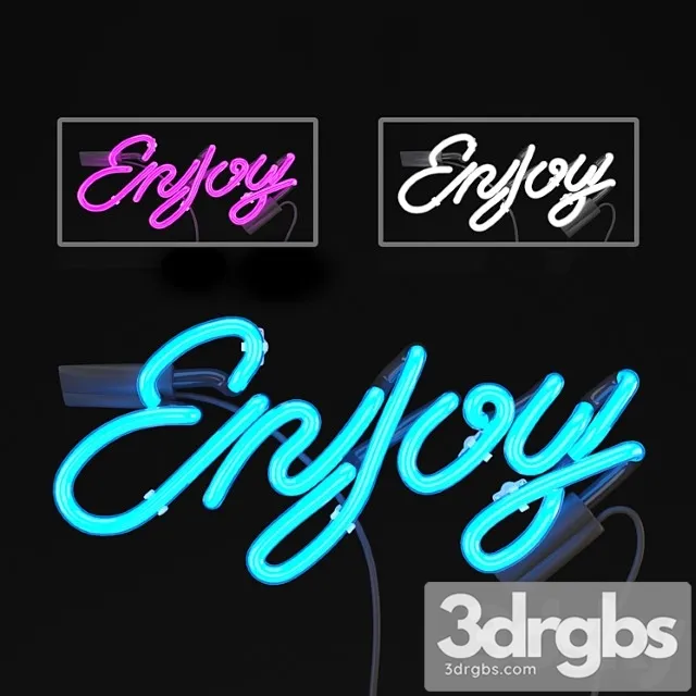 Neon signboard 2 3D Model Free
