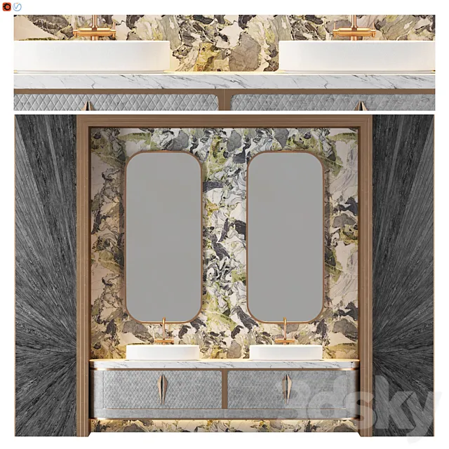 Nero Antico Bathroom 3D Model