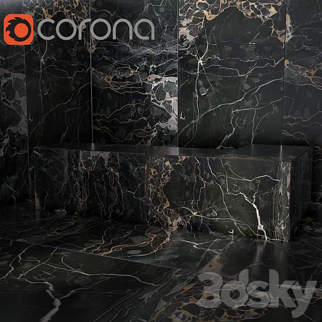 Nero Portoro Porcelain Tile 3DModel