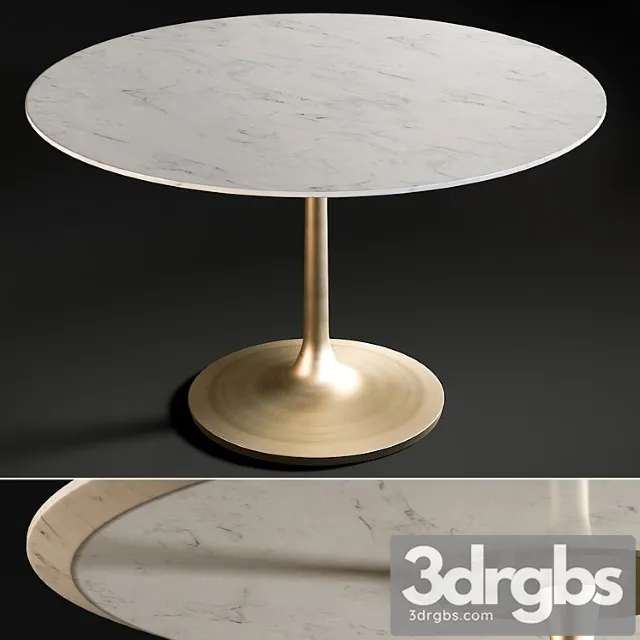 Nero white marble dining table 2 3D Model Free
