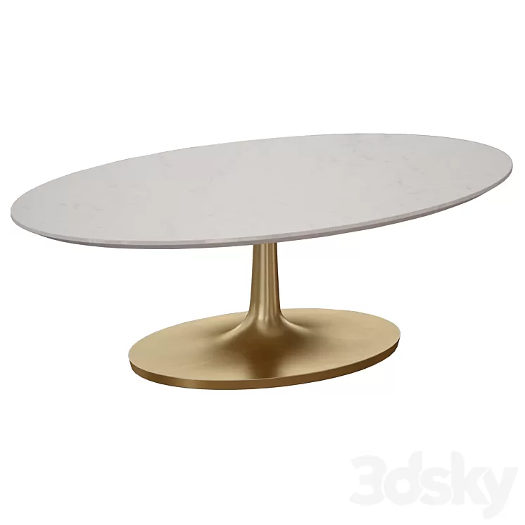Nero White Marble Oval Coffee Table (Crate and Barrel)