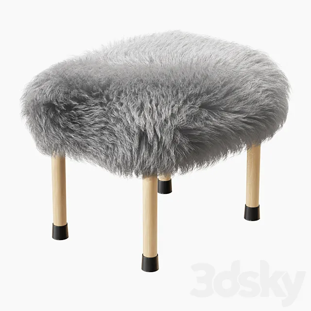 Nerys Sheepskin Footstool 3DModel