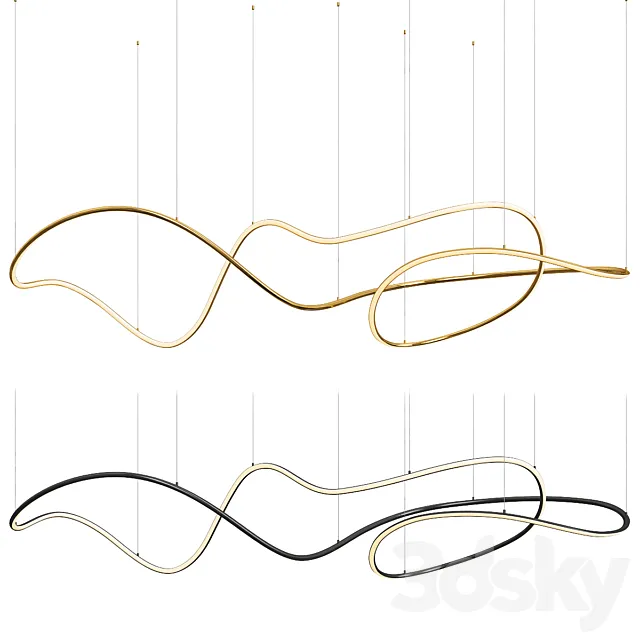 Net Linear Chandelier 3D Model