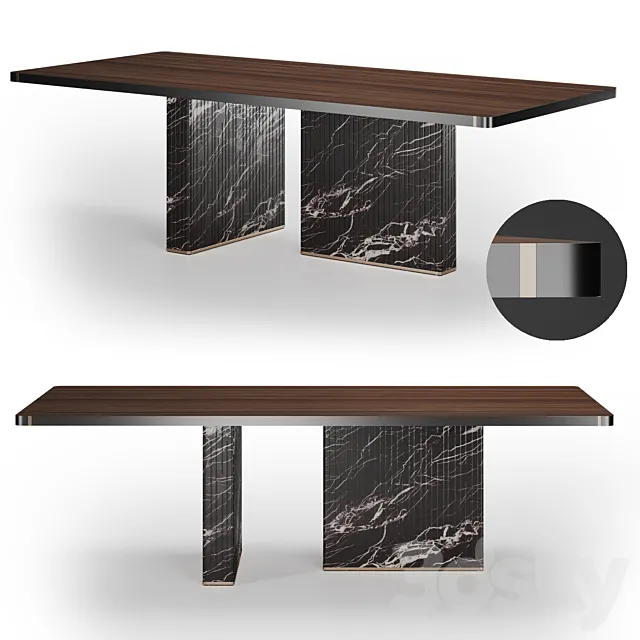 NETTUNO | Rectangular Table  by Paolo Castelli 3D Model