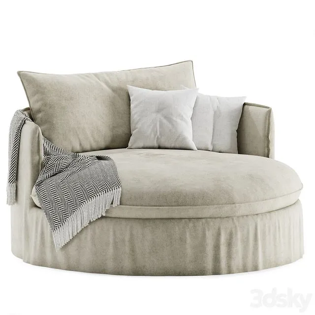 Neva Round Daybed 3D Model