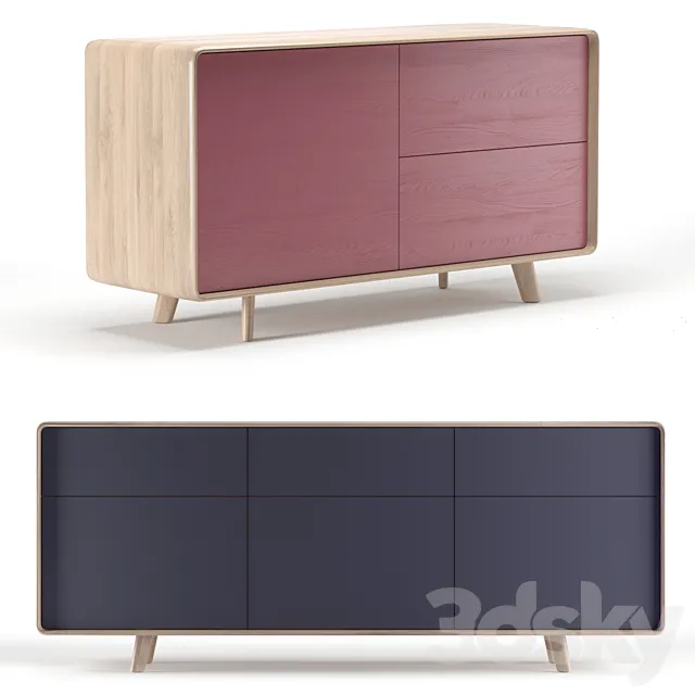 Neva Sideboard Artisan Set of 2 3DModel