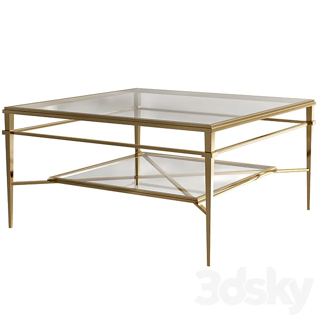 New Cocktail Table Antique Patina Finish 3D Model