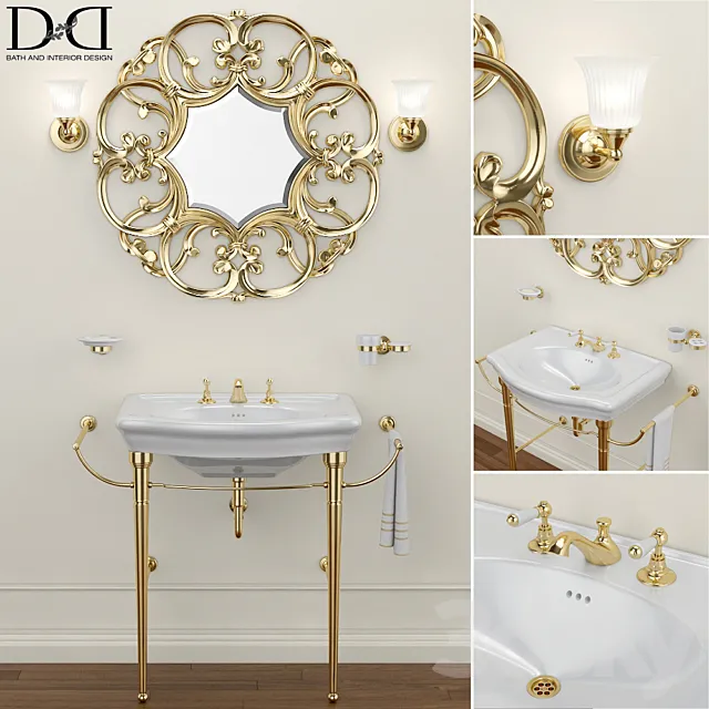 NEW ETOILE Sink and AMELIE mirror Devon Devon 3D Model