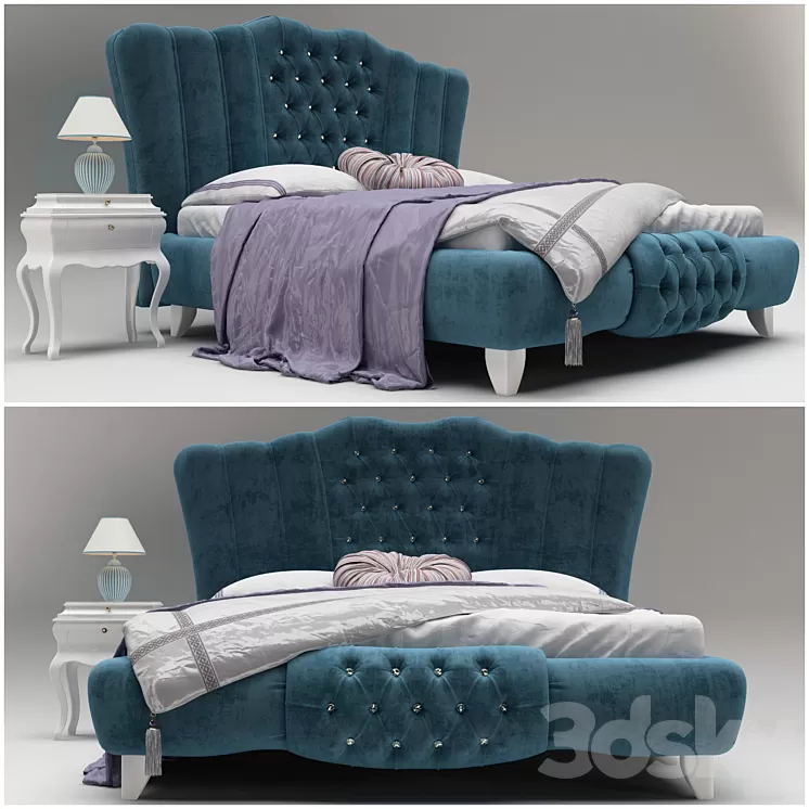New Romantic Bed 3D Model