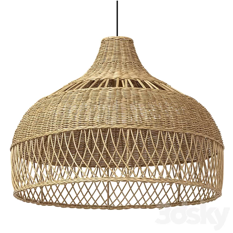 New wicker round tulip skirt rattan light 3D Model Free
