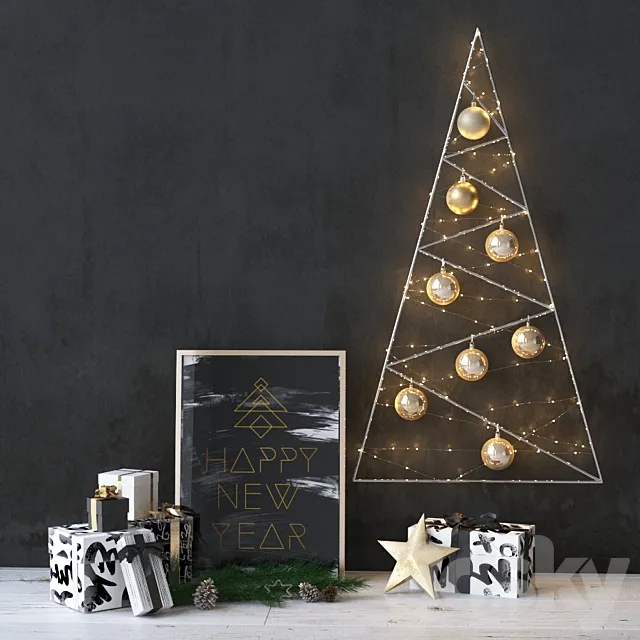 New year decor 3D Model