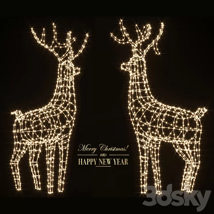 New Year deer 3D Model
