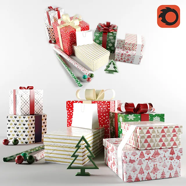 New Year gifts 3D Model