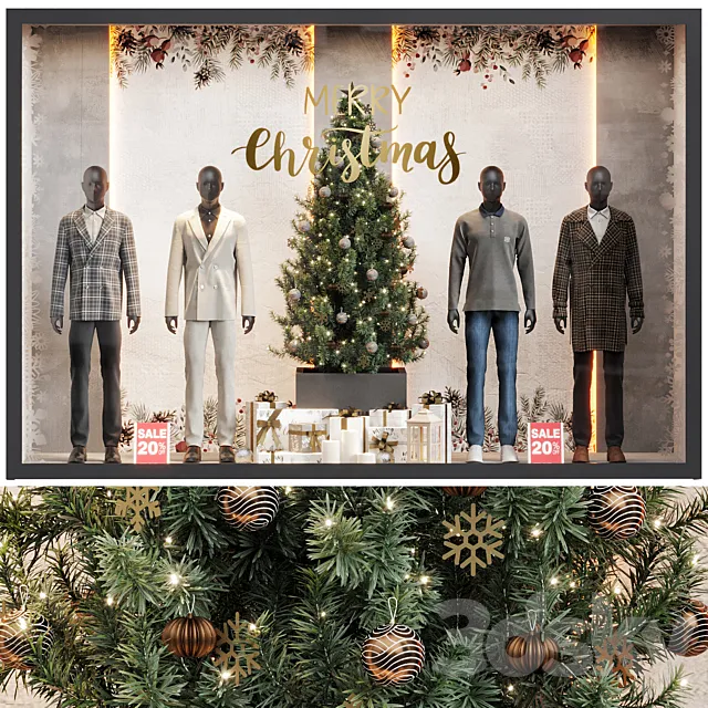 New Year showcase of the clothing shop 02 3D Model
