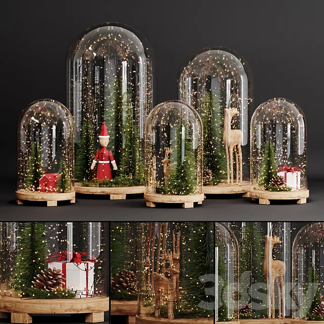 New year's decorative set 3D Model