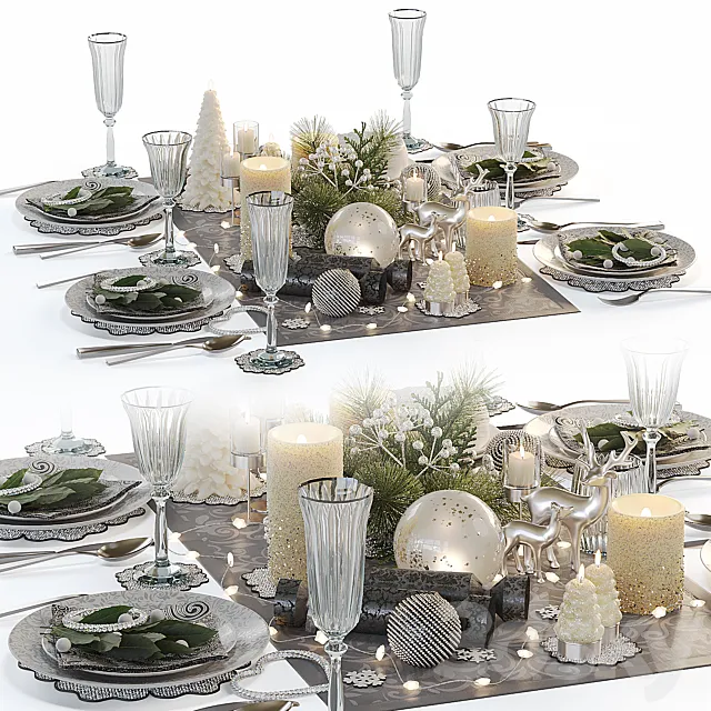 New Year’s table setting 3D Model