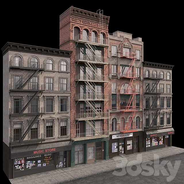New York Brooklyn buildings fasads Free Download