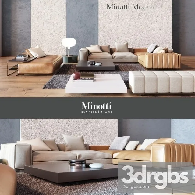 New York Miami Minotti Sofa 3D Model Free