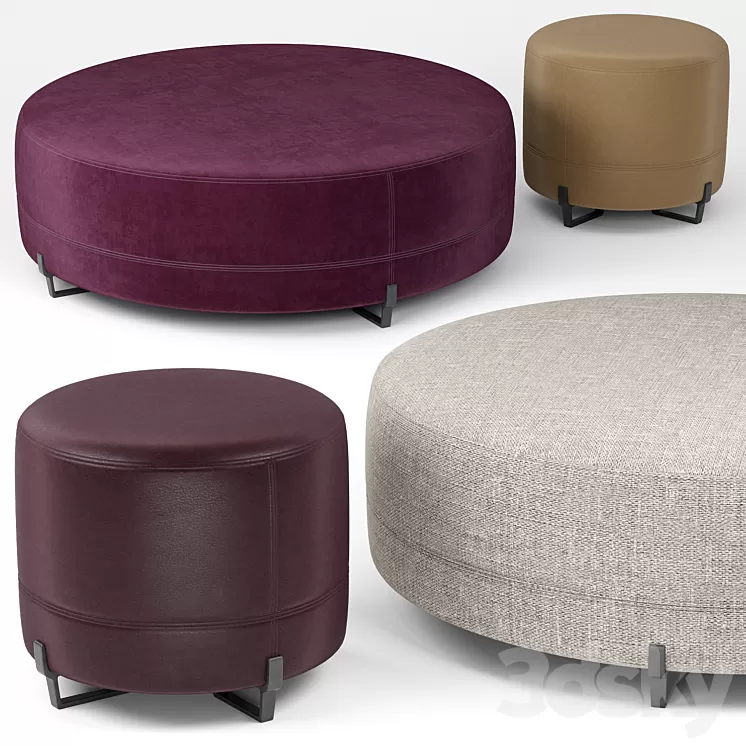 New York round poufs – Poliform 3D Model