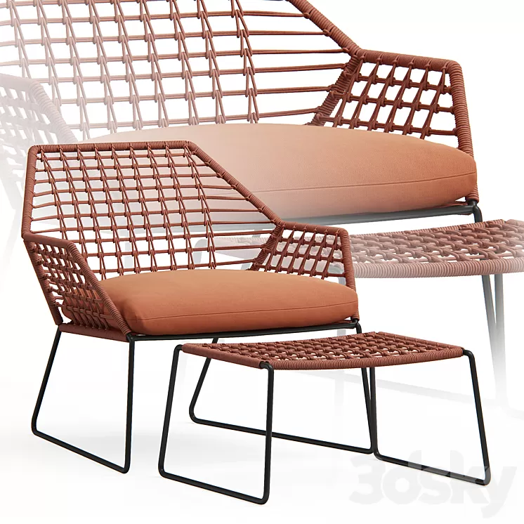 New York Soleil Lounge Armchair by Saba 3D Model