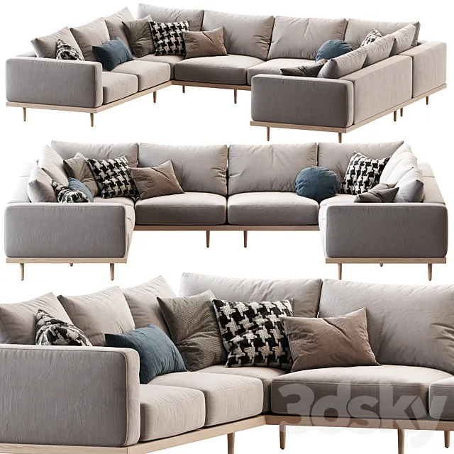 Newport 5-Piece U-Shaped Sectional 3D Model