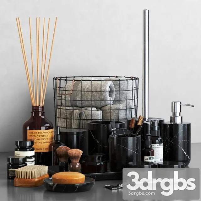Nexus Black Marble Bathroom Accessories 3D Model Free
