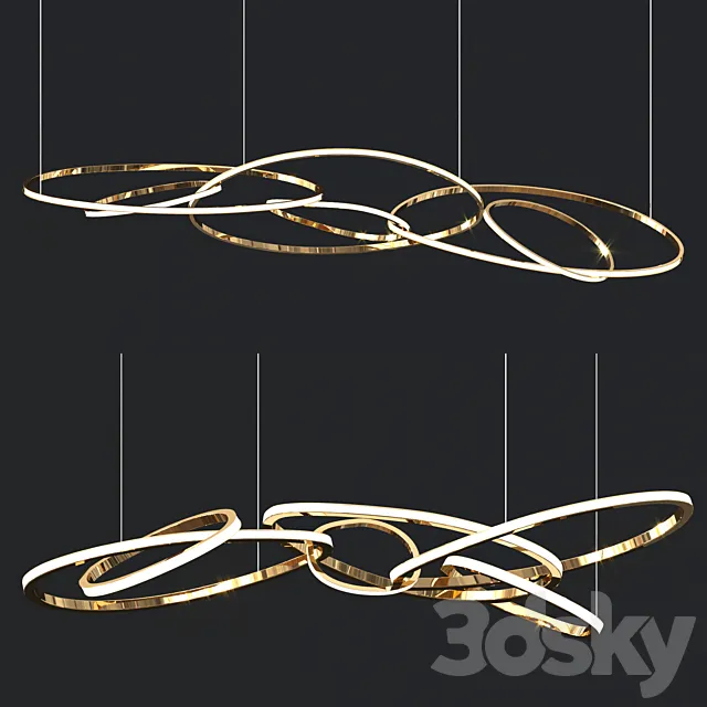 Niamh Barry Long Ring Chandeliers 3D Model