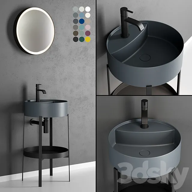 Nic Design Consolle Round Washbasin 3D Model