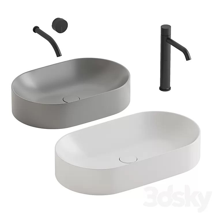 Nic Pin washbasins + Falper 3D Model