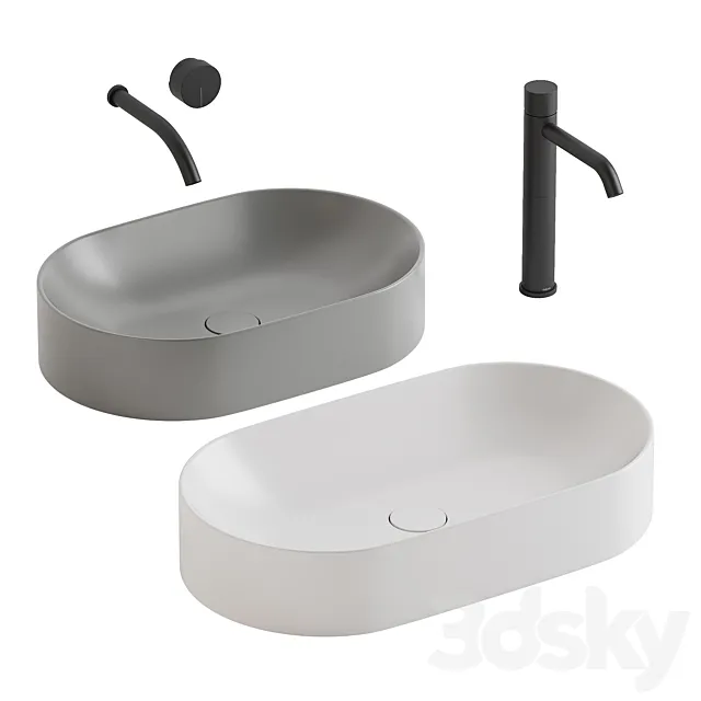 Nic Pin washbasins + Falper 3DModel