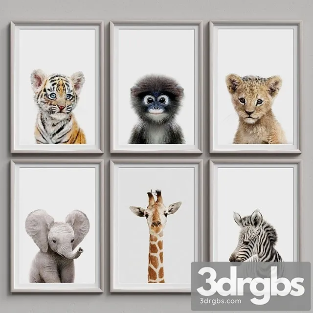 Nice picture frames set 15 3D Model Download
