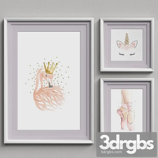 Nice picture frames set 17 3D Model Download