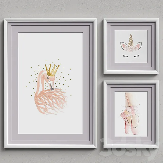 Nice Picture Frames Set 17 3DModel