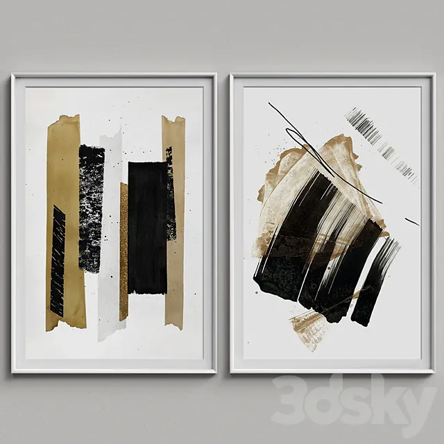 Nice Picture Frames Set 56 3D Model