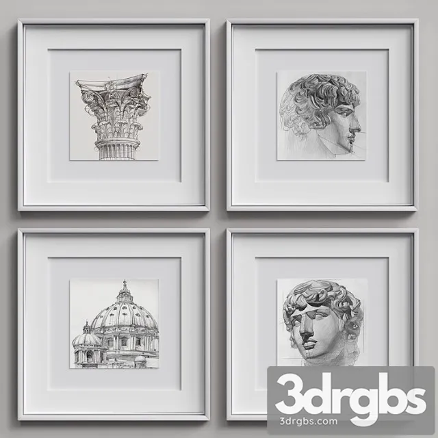 Nice Picture Frames Set 7 1 3D Model Free