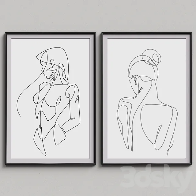 Nice Picture Frames Set 97 3DModel